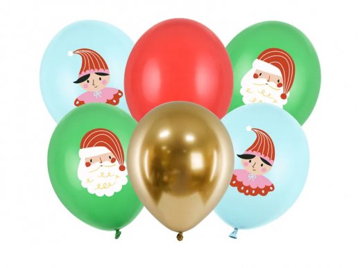 Santa and Elf latex balloons 6pcs