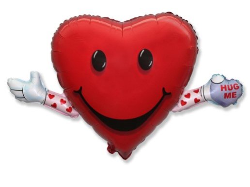 Αγκαλιασέ με Χαμογελαστή Καρδιά Supershape Μπαλόνι (60εκ)