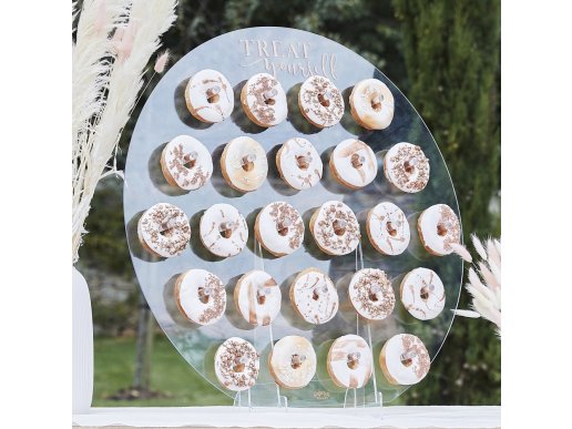Party and candy bar accessories, round acrylic wall stand for donuts