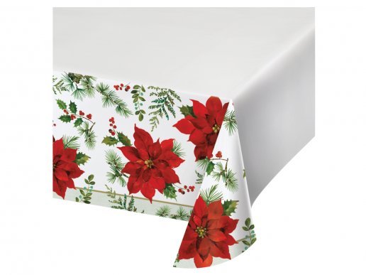 Poinsettia paper tablecover