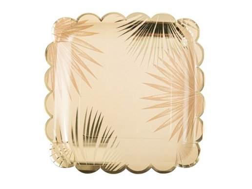 Sand and gold leaves large paper plates