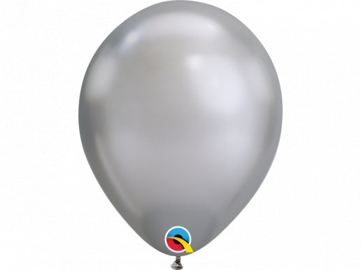 Ασημί Chrome Μπαλόνια Λάτεξ 6τεμ