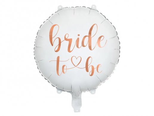 Foil άσπρο μπαλόνι bride to be με ροζ χρυσό τύπωμα 45εκ