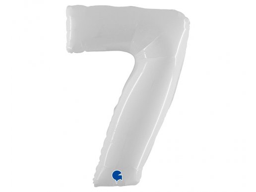 Number 7 large shaped balloon in white color 100cm