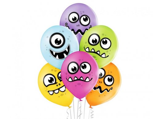 Funny monster latex balloons 6pcs