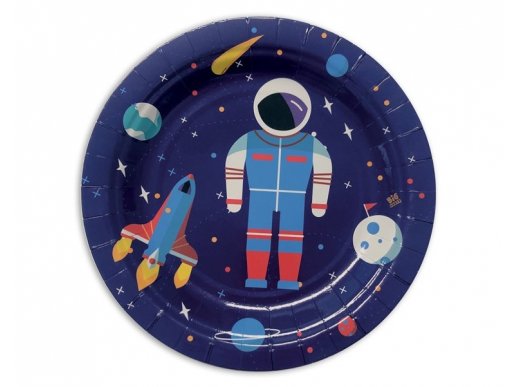 Αστροναύτης στο διάστημα μικρά χάρτινα πιάτα 8τμχ
