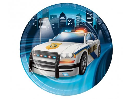 Police small paper plates 8pcs