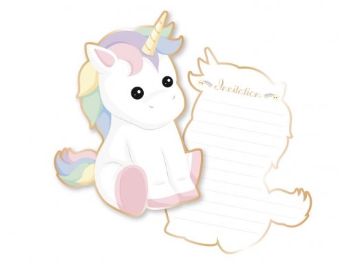 Baby Unicorn with Gold Foiled Details Party Invitations (8pcs) | Boutique  Party Shop