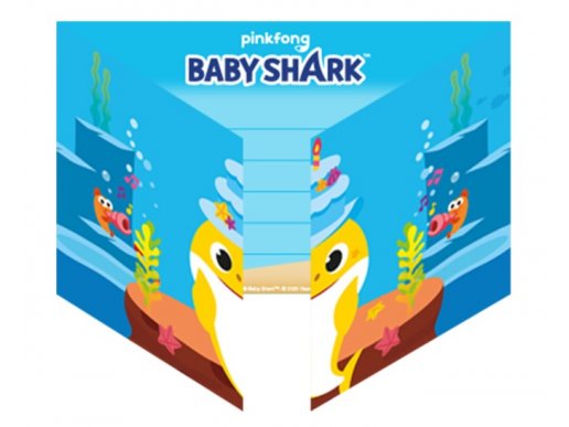 Baby Shark προσκλήσεις για πάρτυ 8τμχ
