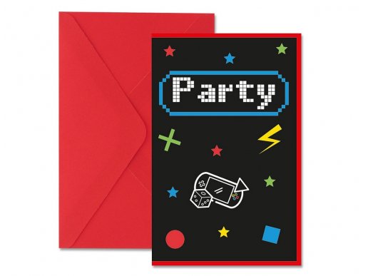 Best gamer party invitations 6pcs