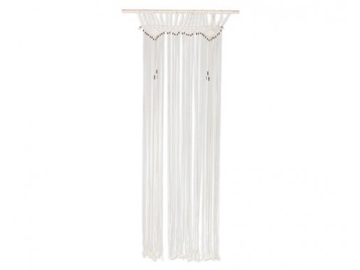 Bohemien macrame curtain in ivory color