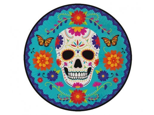 Day of the Dead large paper plates 8pcs