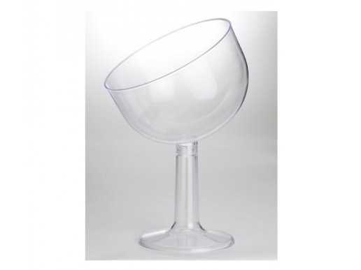 Inclined clear plastic container with high pedestal 16cm x 26cm