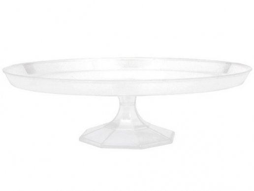 Clear color medium size cake stand with pedestal 25cm