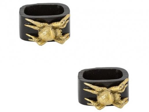 Gold spiders napkin rings 2pcs