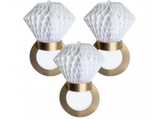 Wedding ring honeycomb decorations 3pcs