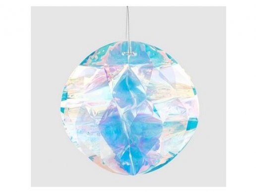 Diamante medium size foil fluffy decoration in iridescent color 24cm