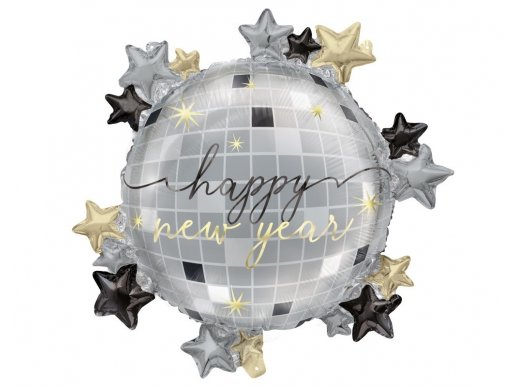 Disco Happy New Year foil μπαλόνι για την Πρωτοχρονιά 57εκ