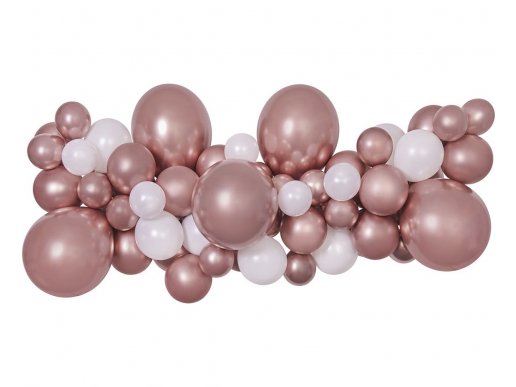DIY γιρλάντα με λάτεξ μπαλόνια σε ροζ χρυσό και λευκό χρώμα 3μ