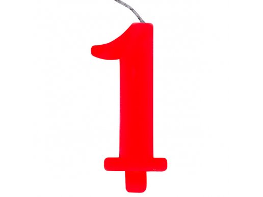 1 Number One Red Cake Candle
