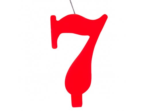 7 Αριθμός Επτά Κόκκινο Κερί Για Τούρτα