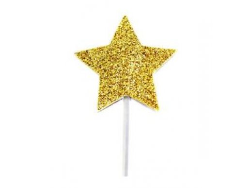Gold Glitter Stars Decorative Picks (12pcs)