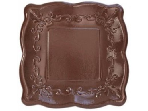 elise-brown-with-embossed-design-large-paper-plates-color-theme-party-supplies-438378a