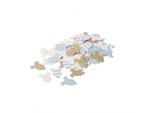 Pale Blue & Gold Glitter Baby Clothes Confetti (100pcs)