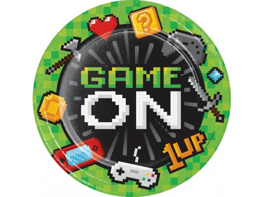 Gaming Party Large Paper Plates (8pcs)