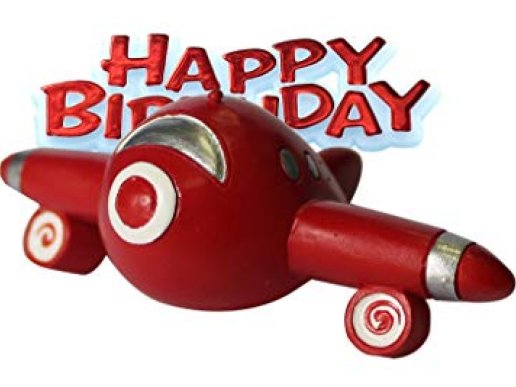 Red airplane cake topper