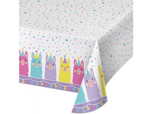 Llama Party Plastic Tablecover