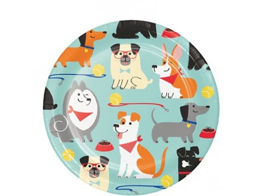 Πάρτυ με σκύλους μικρά χάρτινα πιάτα