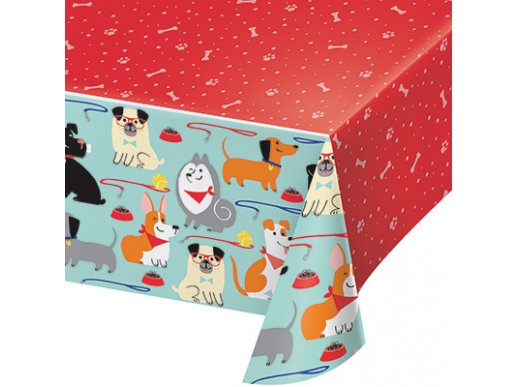 Dog party plastic tablecover