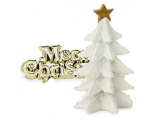 Merry Christmas White Tree Cake Decoration