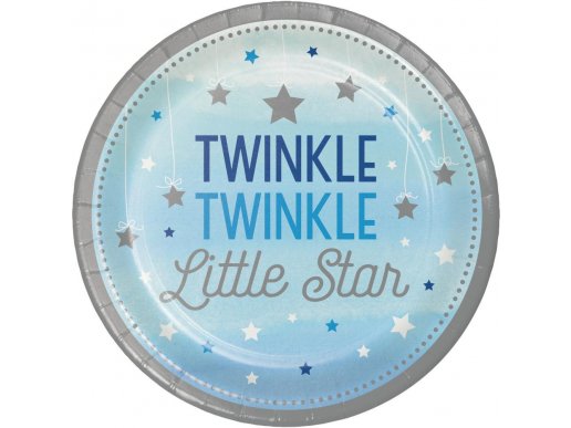 Twinkle Little Star Blue Large Paper Plates (8pcs)