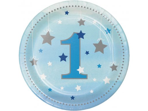 Μικρό Μου Αστέρι Μπλε Μικρά Χάρτινα Πιάτα Για Πρώτα Γενέθλια (8τμχ)