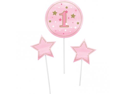 Twinkle Little Star Pink centerpiece sticks 3/pcs
