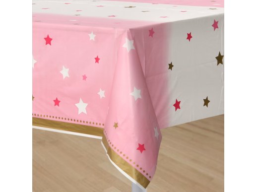 Twinkle Little Star Pink plastic tablecover