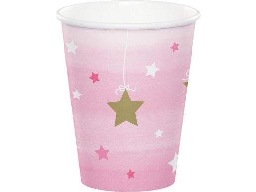 Twinkle Little Star Pink Paper Cups 8/pcs