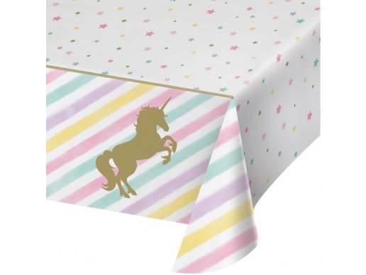 Unicorn with Stars Plastic Tablecover