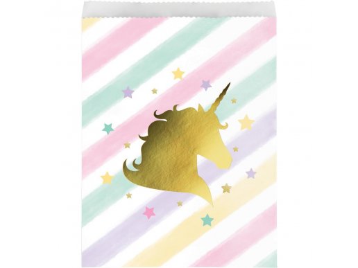 Unicorn with Stars Paper Treat Bags 10/pcs