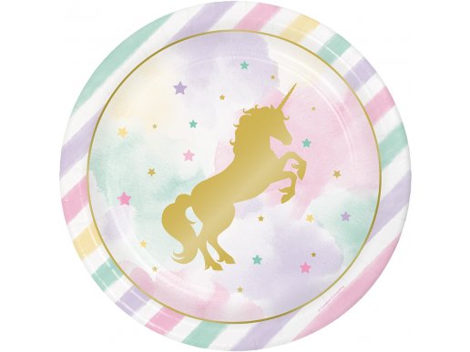 Unicorn with Stars Large paper plates 8/pcs