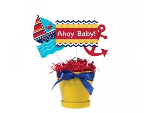 Navy Theme Centerpiece Sticks Ahoy Baby (3pcs)