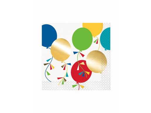 Party Balloons beverage napkins 16/pcs