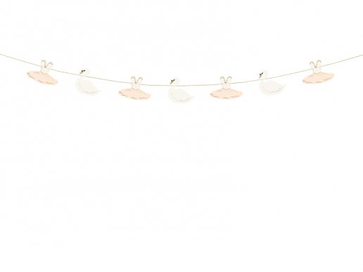 Romantic swan decorative paper garland with gold foiled details