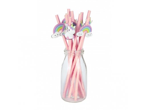 Unicorn Pink Paper Straws 10/pcs