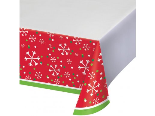 Funny Snowflakes plastic tablecover