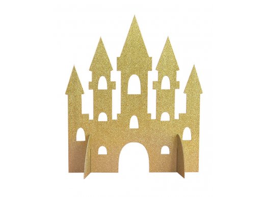 Gold with Glitter Castle Centerpiece Table Decoration