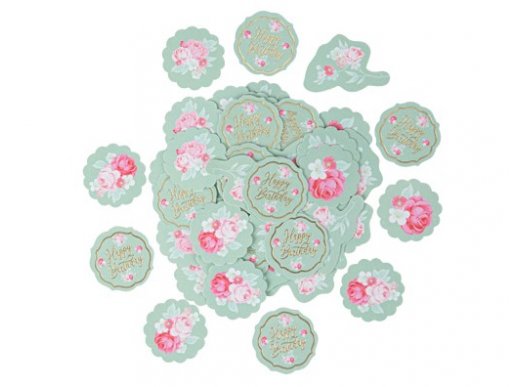 Floral Happy Birthday table confettis 100pcs