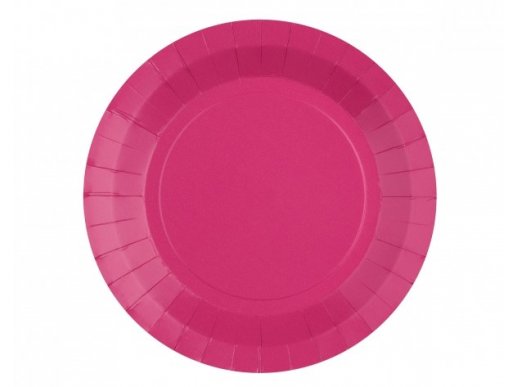 Small paper plates in fuchsia color 10pcs
